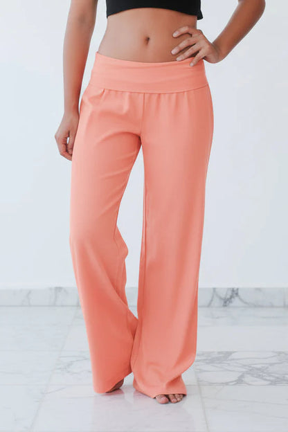 Coral Fold-Over Pants