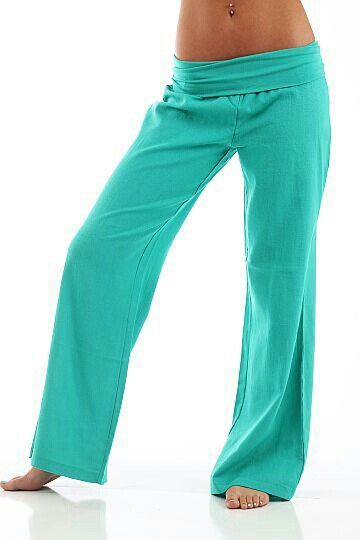 Teal Coral Fold-Over Pants